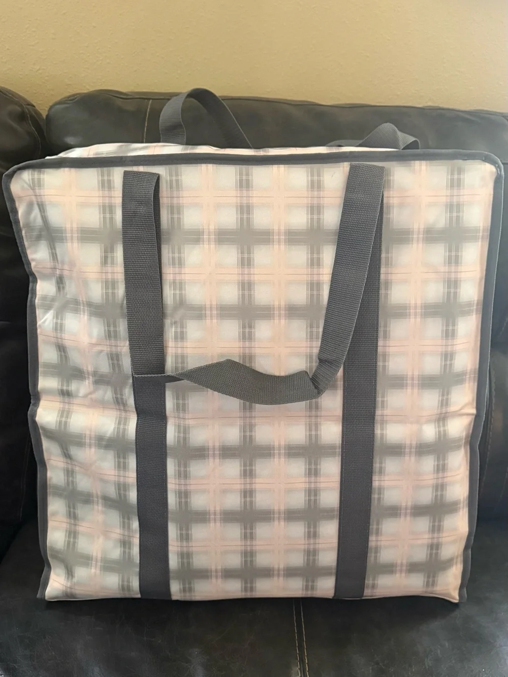 Thirty-one Pale Pink Plaid Utility Storage Tote